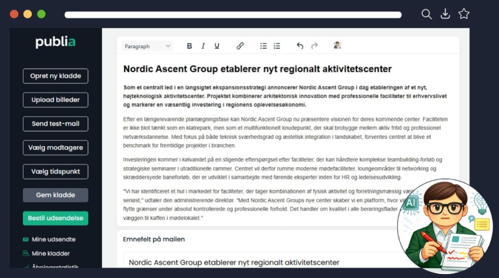 Udsend pressemeddelelse