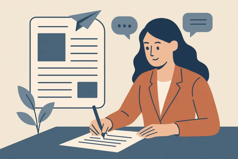 Skabelon til pressemeddelelse der bliver læst