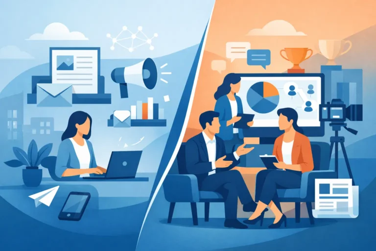 Pressemeddelelse platform vs PR bureau