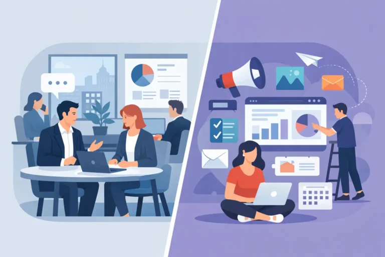 PR bureau vs PR platform selvbetjening